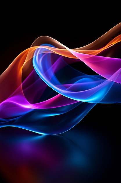 Красочная абстрактная неоновая волна с ярким текущим дизайном для фона и графики