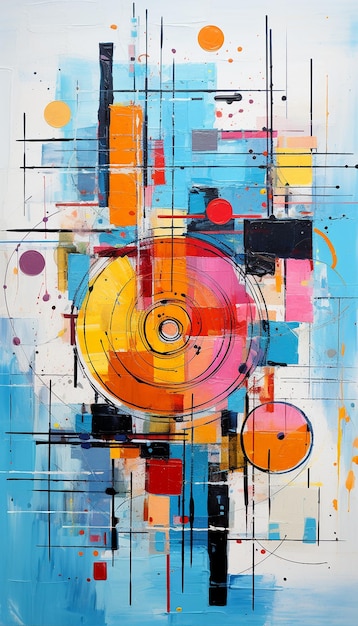 colorful abstract oil painting canvas