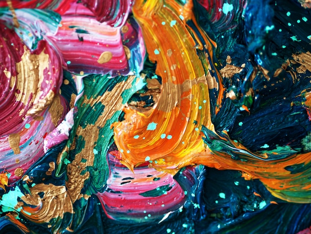 Colorful abstract oil painting