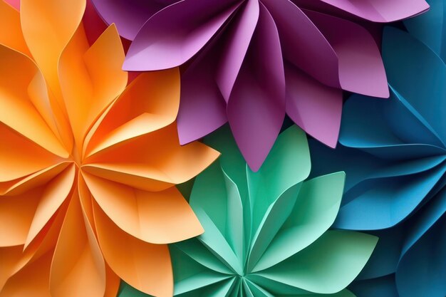 Colorful Abstract Origami A Vibrant Symphony of Shapes and Textures on a Decorative Paper Background