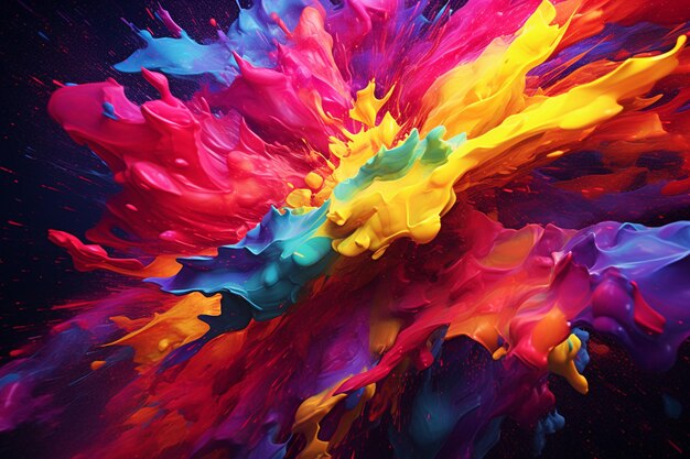 Colorful abstract paint splatters forming a dynami 00699 00