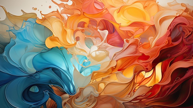 Colorful abstract paint in the style of fluid formation background