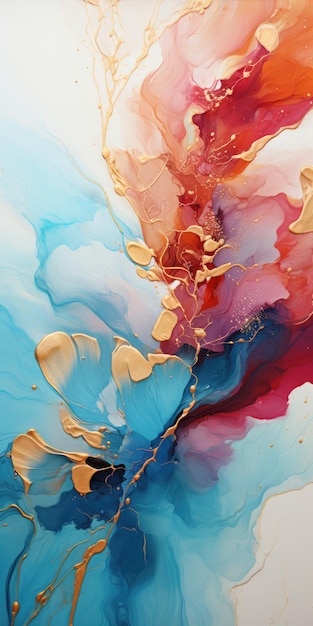 Colorful abstract paint in the style of fluid formation background