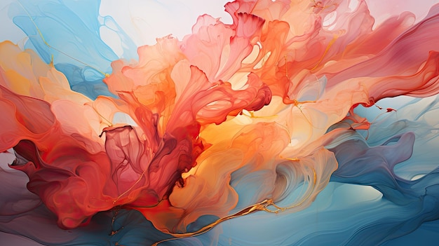 Colorful abstract paint in the style of fluid formation background