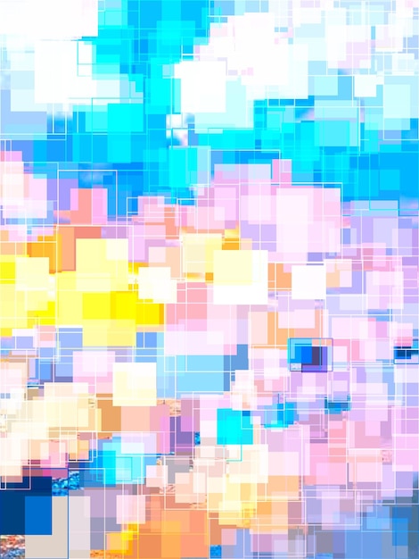 a colorful abstract painting of a background with a blue and yellow background