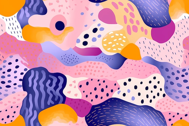 A colorful abstract painting of colorful circles and dots