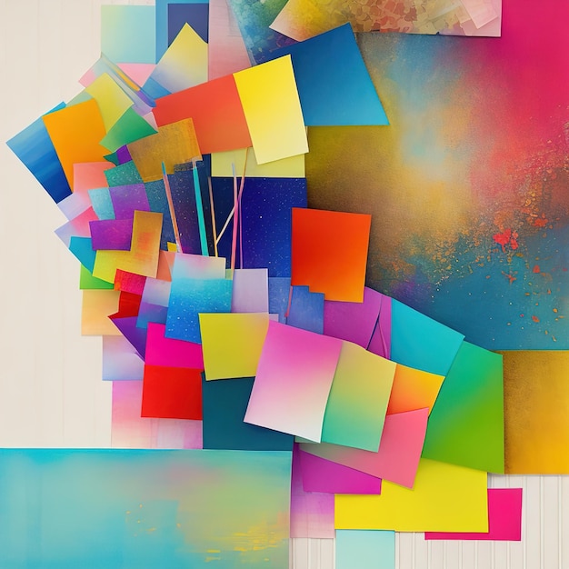 Foto un dipinto astratto colorato di uno sfondo geometrico colorato e colorato