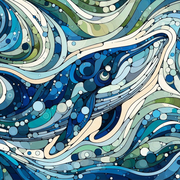 a colorful abstract painting of the ocean waves