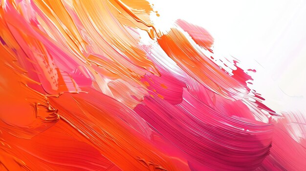 Colorful abstract painting Pink orange and white colors Thick oil paint texture