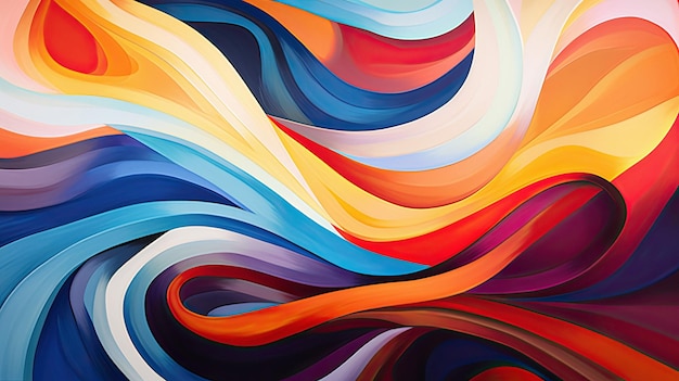 a colorful abstract painting of a rainbow.