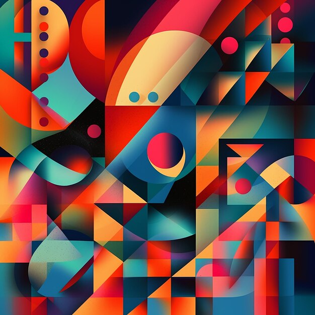 a colorful abstract painting of a red blue and orange abstract background