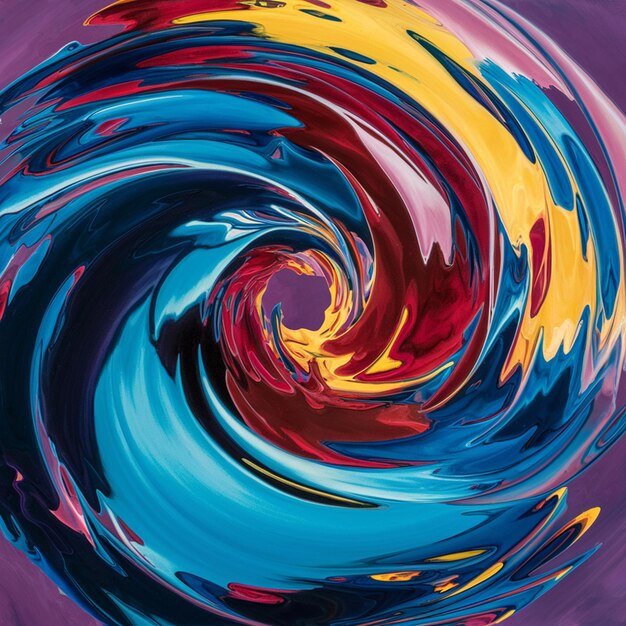 a colorful abstract painting of a spiral