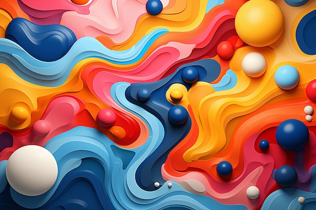 A colorful abstract painting of the universe