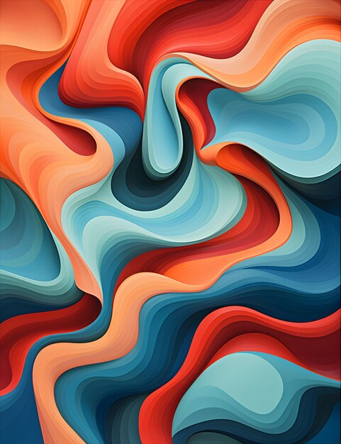 a colorful abstract painting of a wave with the colors of the rainbow.