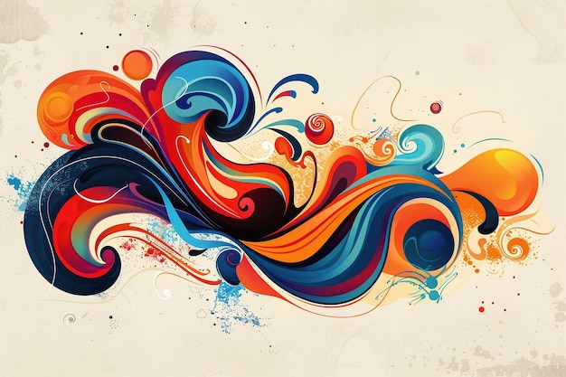 Colorful Abstract Painting on White Background