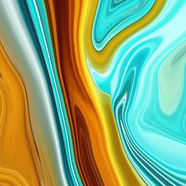 A colorful abstract painting with a blue and orange background