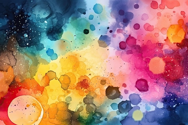 Colorful abstract painting with bubble shapes