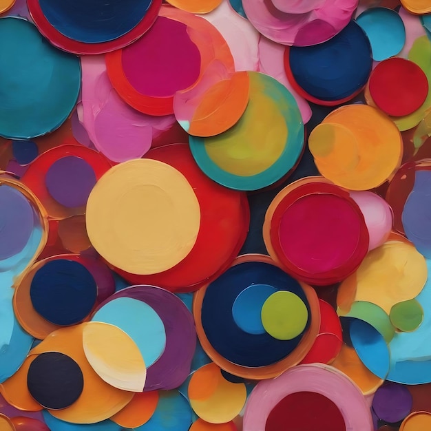 A colorful abstract painting with circles and circles on it