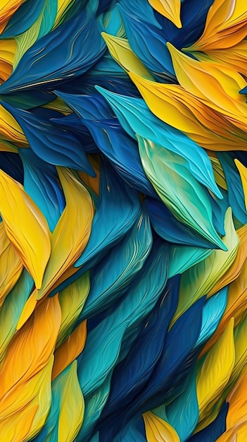 A colorful abstract painting with the colors of the petals.