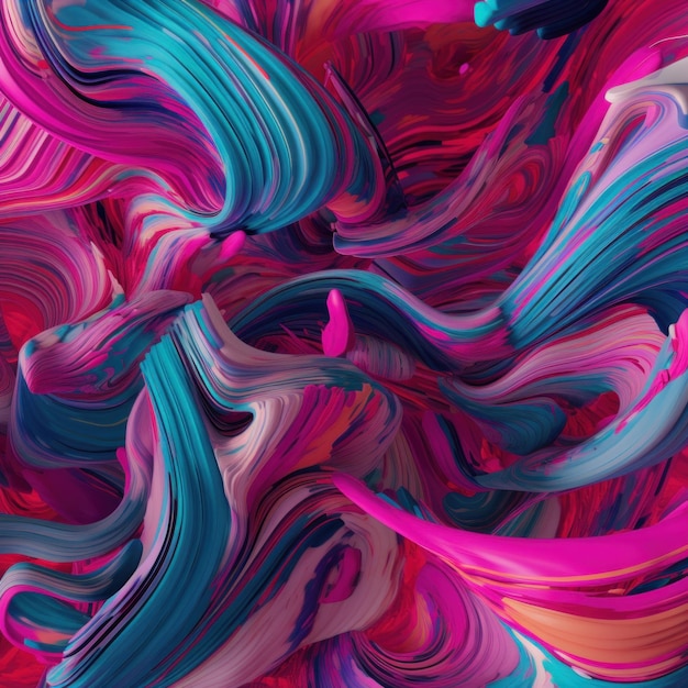 A colorful abstract painting with lots of different colors generative ai image