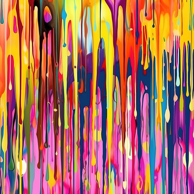 Colorful abstract painting with multicolored paint splotches