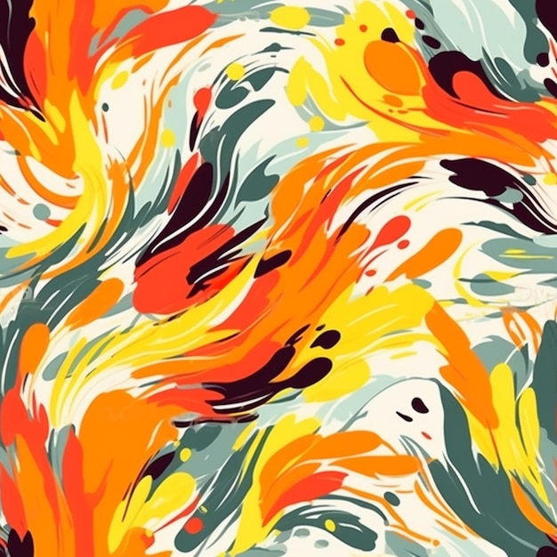 A colorful abstract painting with orange generative ai