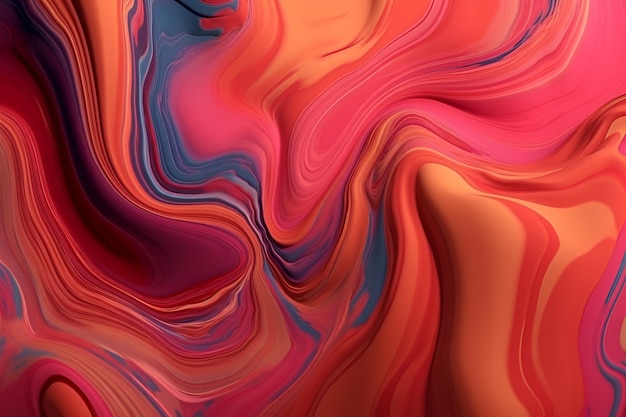 A colorful abstract painting with a red and blue background.