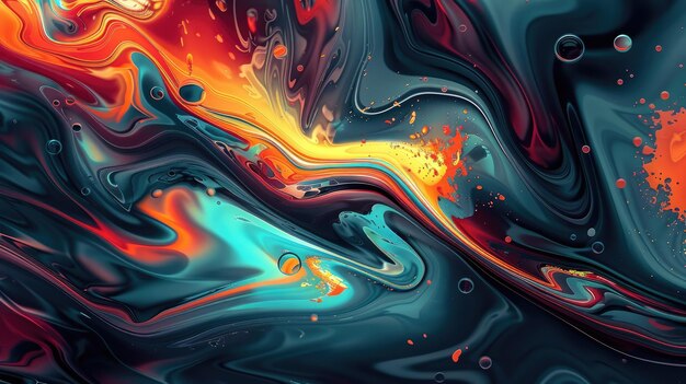 Photo colorful abstract painting with vibrant colors and a smooth flowing texture aiga