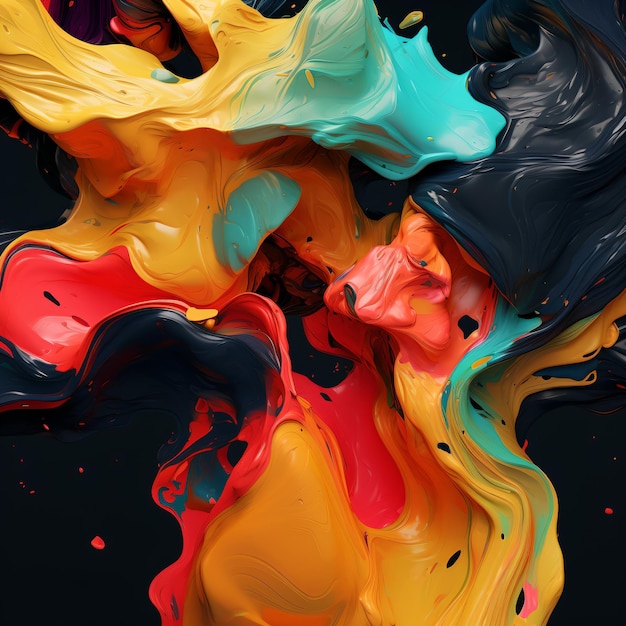 Colorful abstract painting with vibrant colors