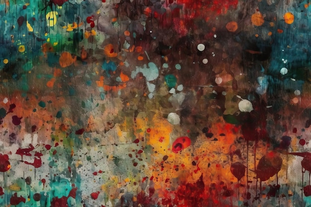 鮮やかな色合いとブラシ ストロークによるカラフルな抽象絵画