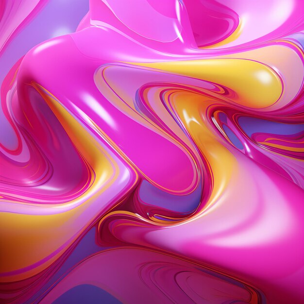 Colorful abstract painting with vibrant waves