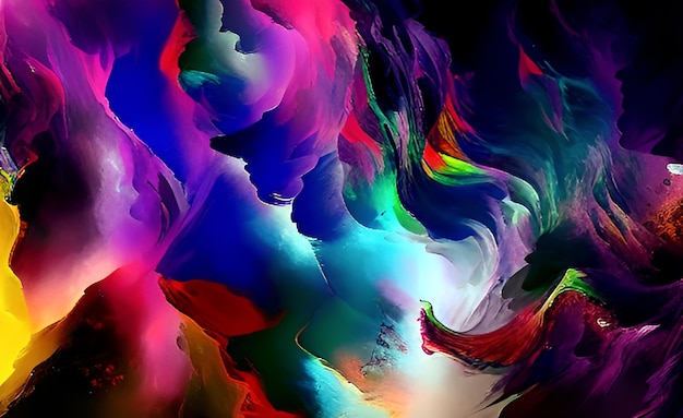 A colorful abstract painting of a woman's face.