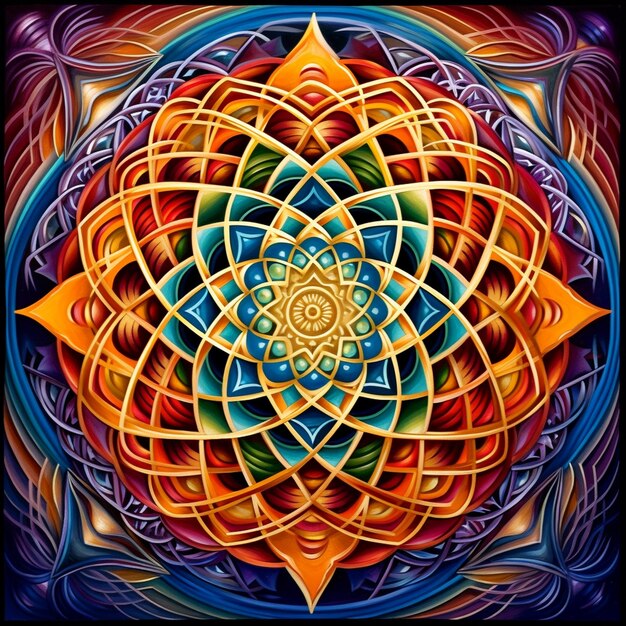 a colorful abstract pattern of a mandala.