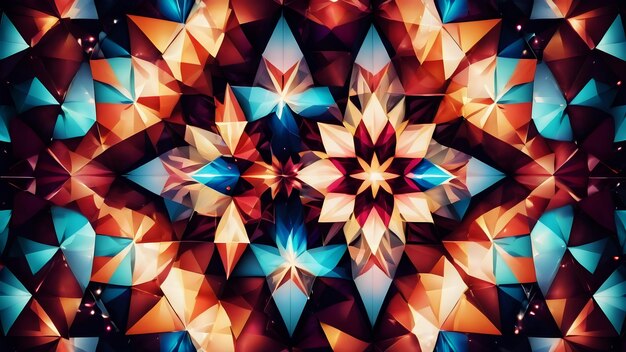 a colorful abstract pattern of the sun and stars