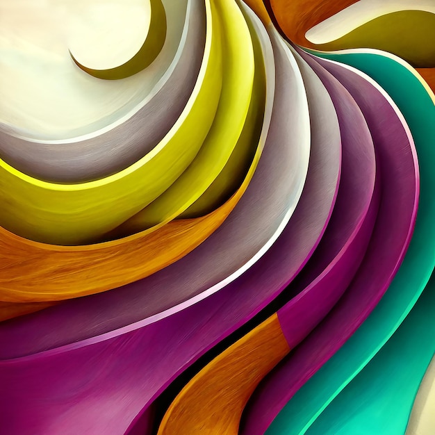 Colorful abstract pattern of swirling waves