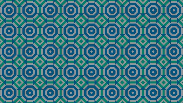 A colorful abstract pattern with a geometrical design in blue and green.