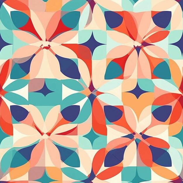 A colorful abstract pattern with many different shapes generative ai