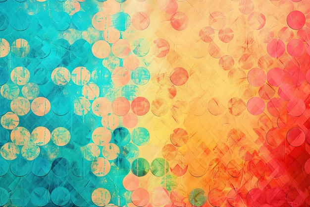 Colorful abstract patterns on textured paper backgrounds