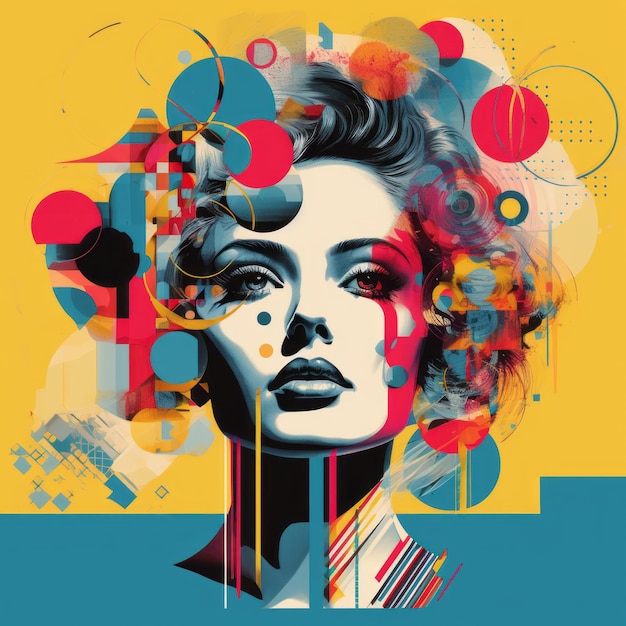 Abstract art print 80s style