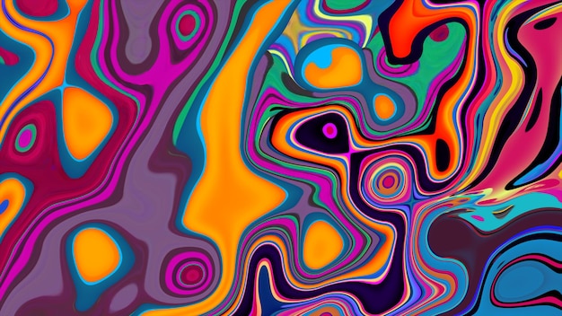 colorful abstract psychedelic and fluid background for music