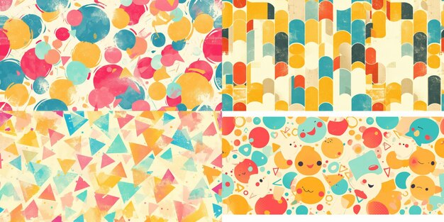 Colorful abstract s style seamless pattern wall art paint