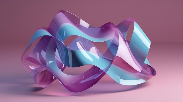 A colorful abstract shape on a vibrant pink backdrop Generative ai