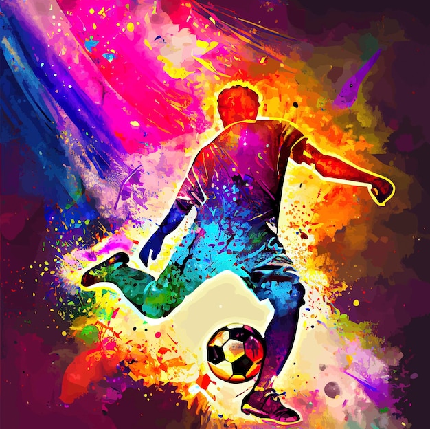 COLORFUL ABSTRACT SOCCER PLAYER