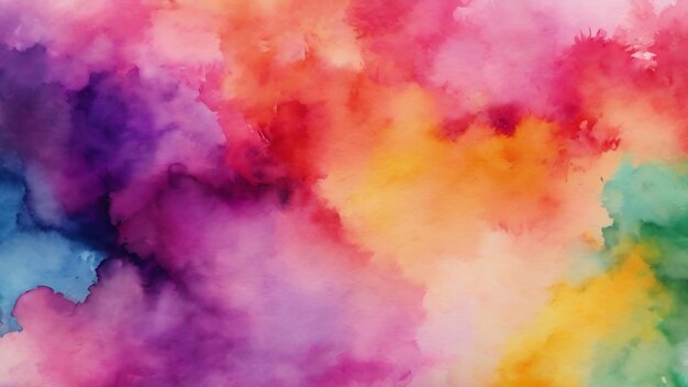 Colorful abstract soft watercolor background with ink brush graphic