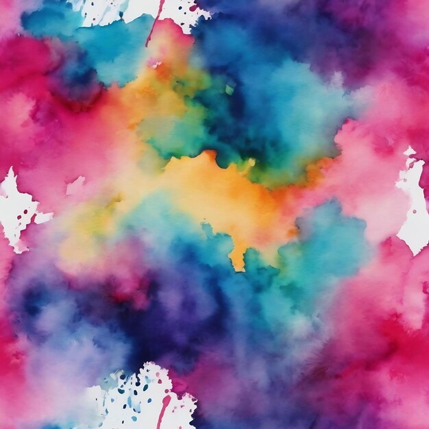 Colorful abstract soft watercolor background with ink brush graphic