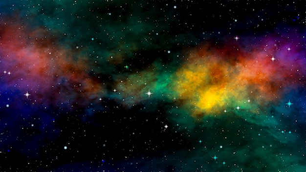 カラフルな抽象的な宇宙星雲の背景