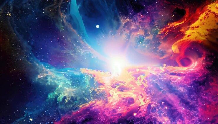 カラフルな抽象的な宇宙の背景