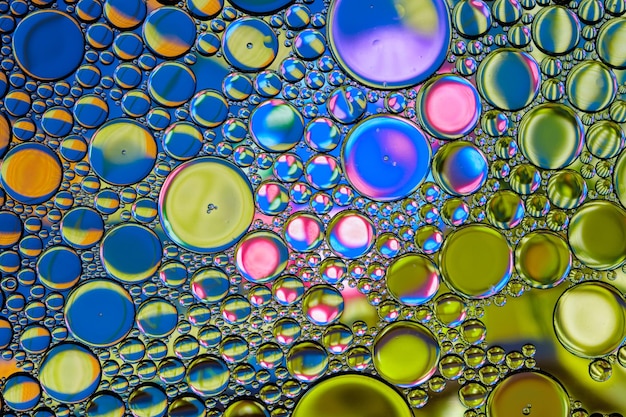 Sfondo colorato astratto bolle d'olio d'acqua sfondo elegante multicolore