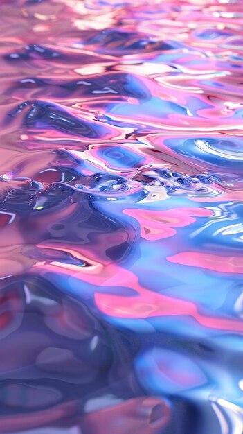 Foto colorate ondulazioni d'acqua astratte con vivide sfumature blu e rosa