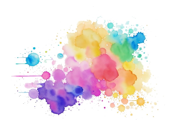 Colorful abstract watercolor blot stains painting background